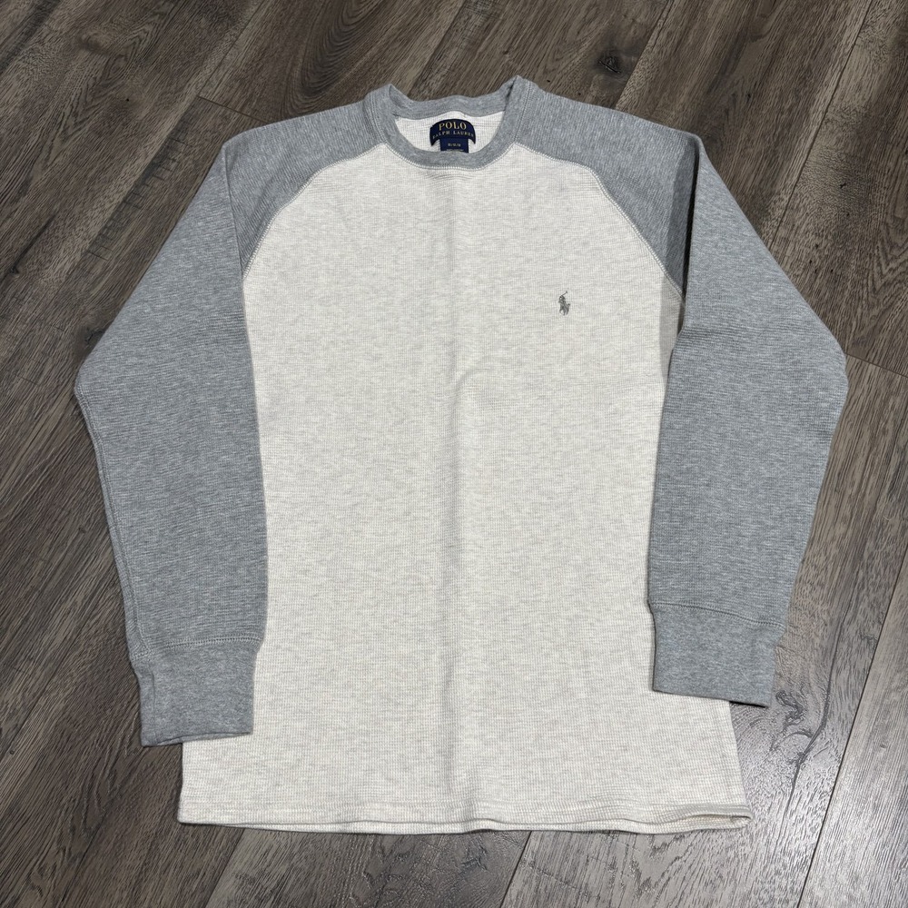 Polo Ralph Lauren Shirt Mens Medium Raglan Thermal Knit Long Sleeve